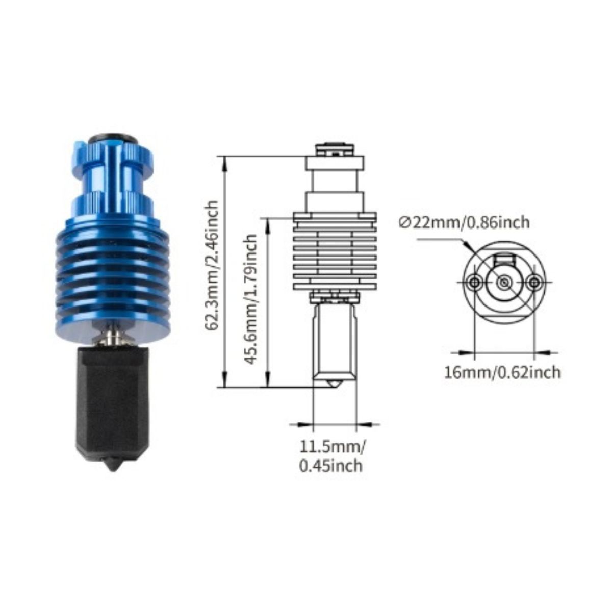 Extrusora Hotend V6 1,75mm Alta Velocidade - TZ-V6-2.0 - Impacto CNC