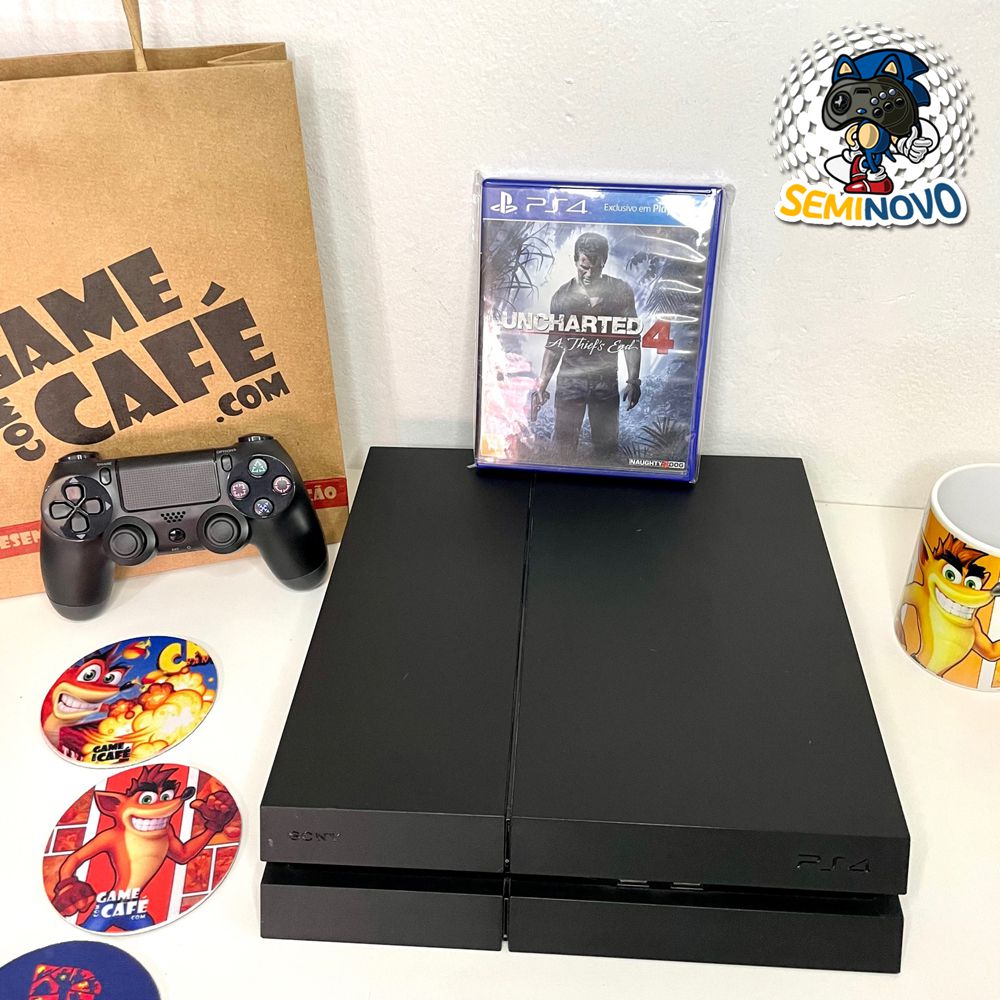 Playstation 4 FAT 1TB + Uncharted 4 - Game com Café.com