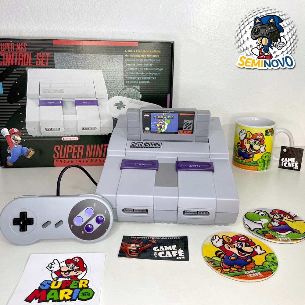 super nintendo 1 controle 1 jogo.