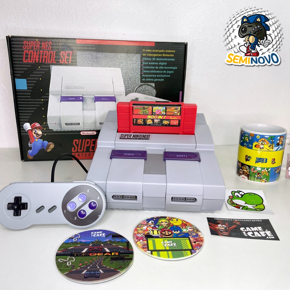 super nintendo 1 controle 1 jogo.