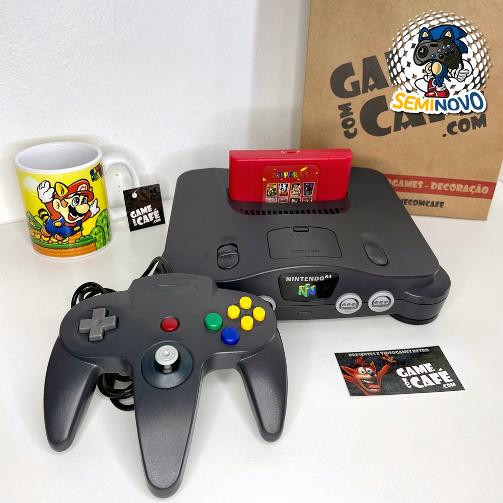 Super Nintendo + Cartucho 900 Jogos em 1 - Game com Café.com