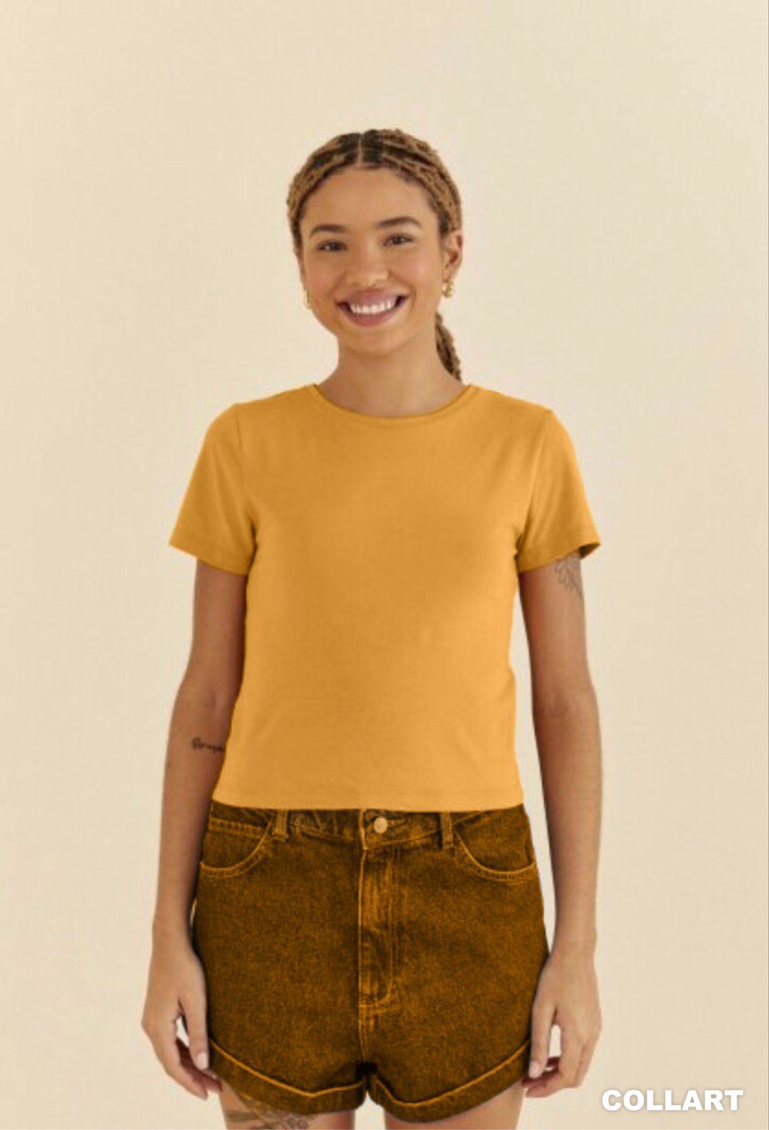 Camiseta T-shirt Feminina Estampada Gratidão Blusinha Camisa Moda Plus Size  - Laranja