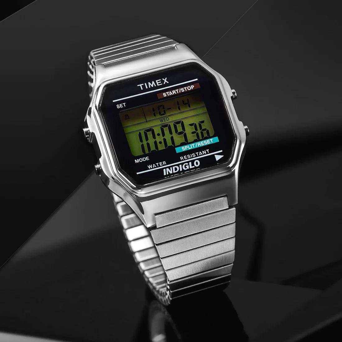 Relógio Timex T78587 Digital Masculino Retrô Prata 34mm - Relógios