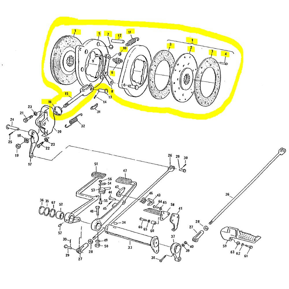 KIT COMANDO FREIO SECO COM DISCO FRASLE (22CM) - MASSEY FERGUSON 65X ...
