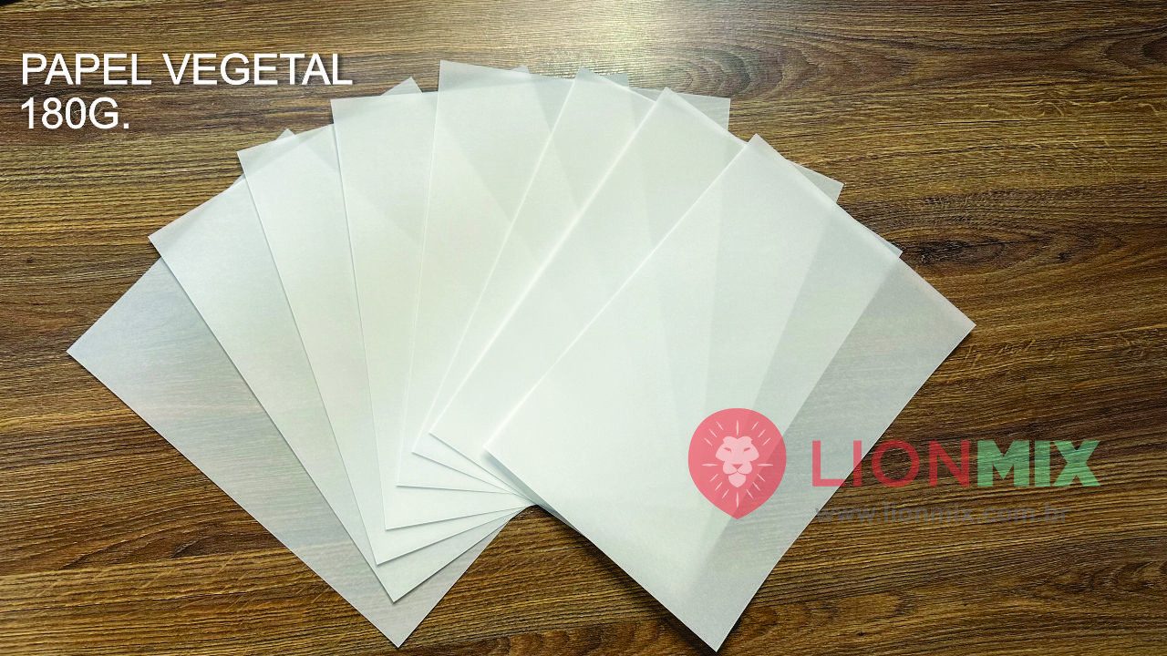 Papel VEGETAL 180G. Tamanho A4 - Pacote 50 folhas - Lion Mix - Papéis ...