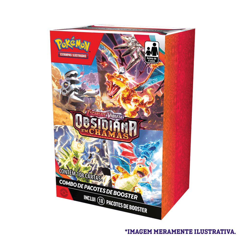 Box 18 Boosters Cards Cartas Pokémon Coleção Especial Escarlate e