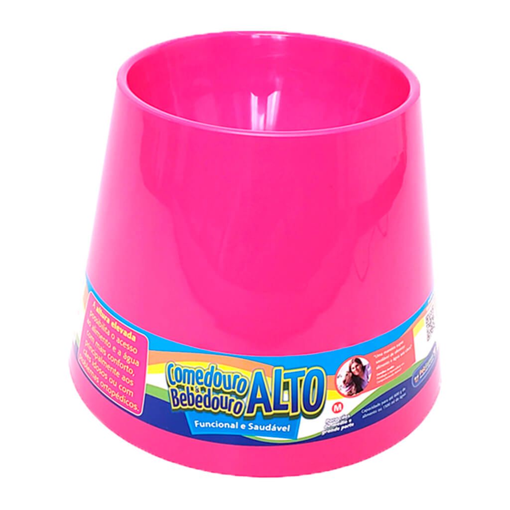 Comedouro Bebedouro alto cachorro Pet Games Rosa Pequeno