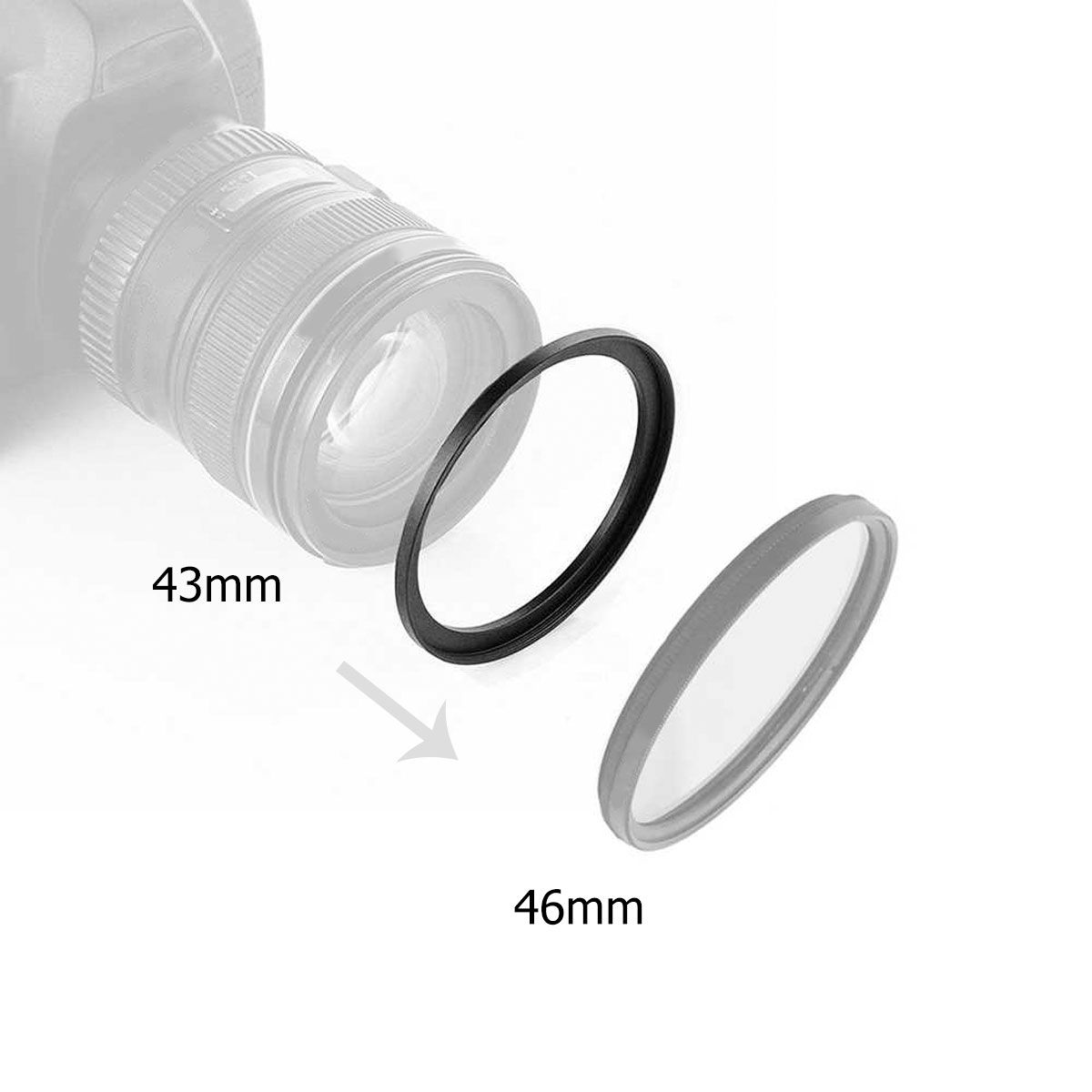 Adattatore Obiettivo Metallo 2 Anelli Step Up 40,5-43 Mm Per Obiettivi Fotocamera 826285 Adattatore Obiettivo Metallo 2 Anelli Step Up 40,5-43 Mm Per Obiettivi Fotocamera 826285