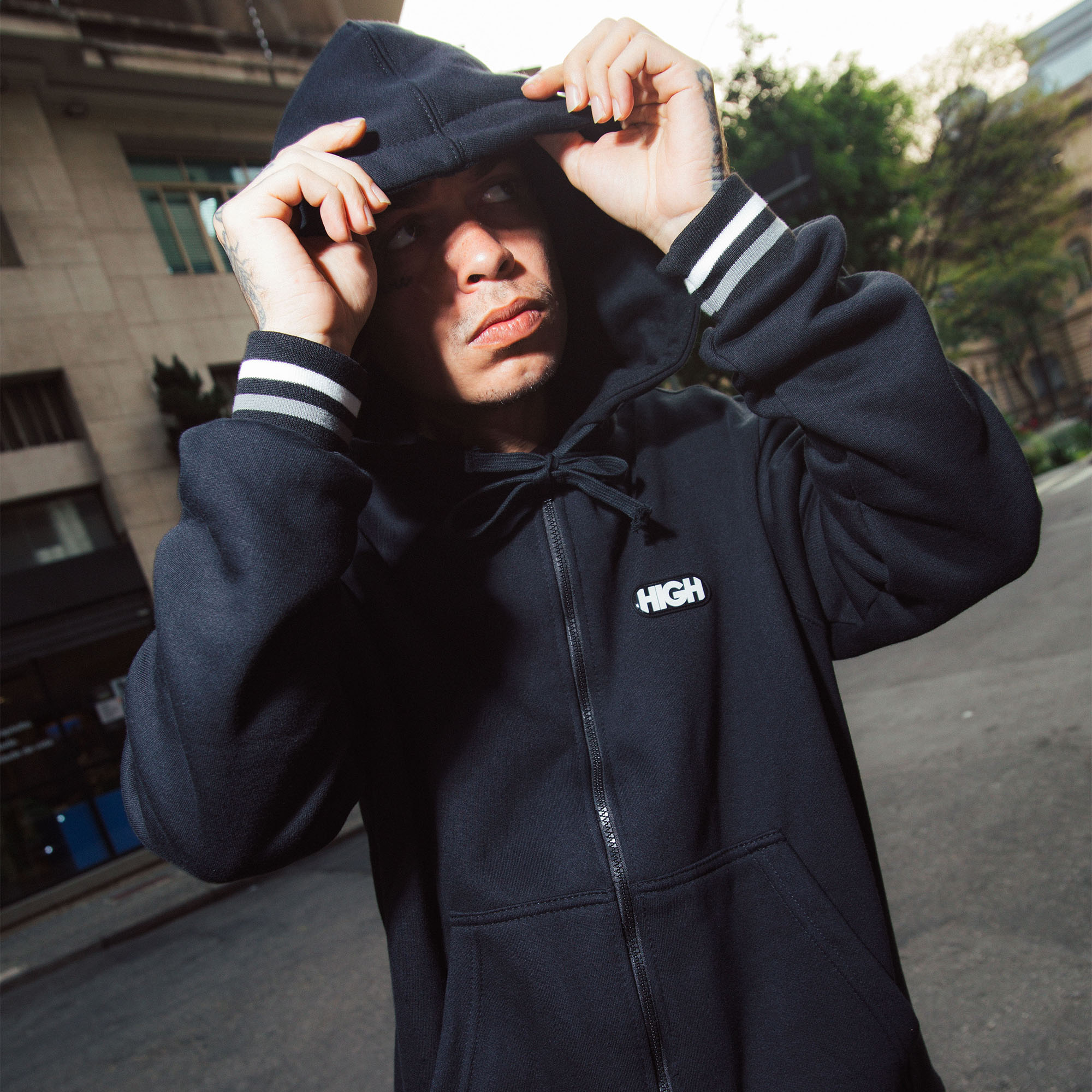 Moletom High Company Zipped Hoodie Black - So High Urban Shop