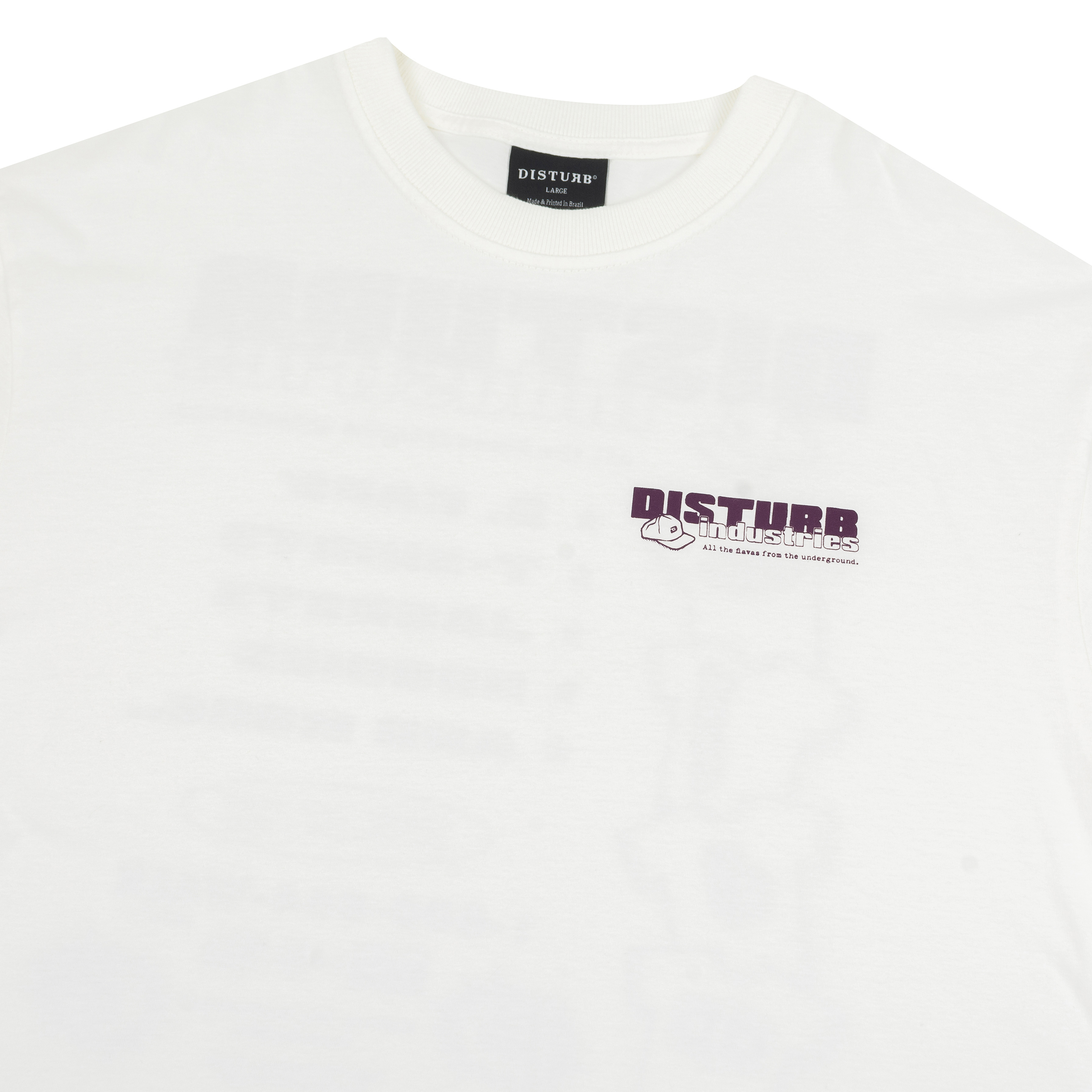 Camiseta Disturb Flymarket T Shirt in Off-White - So High Urban Shop