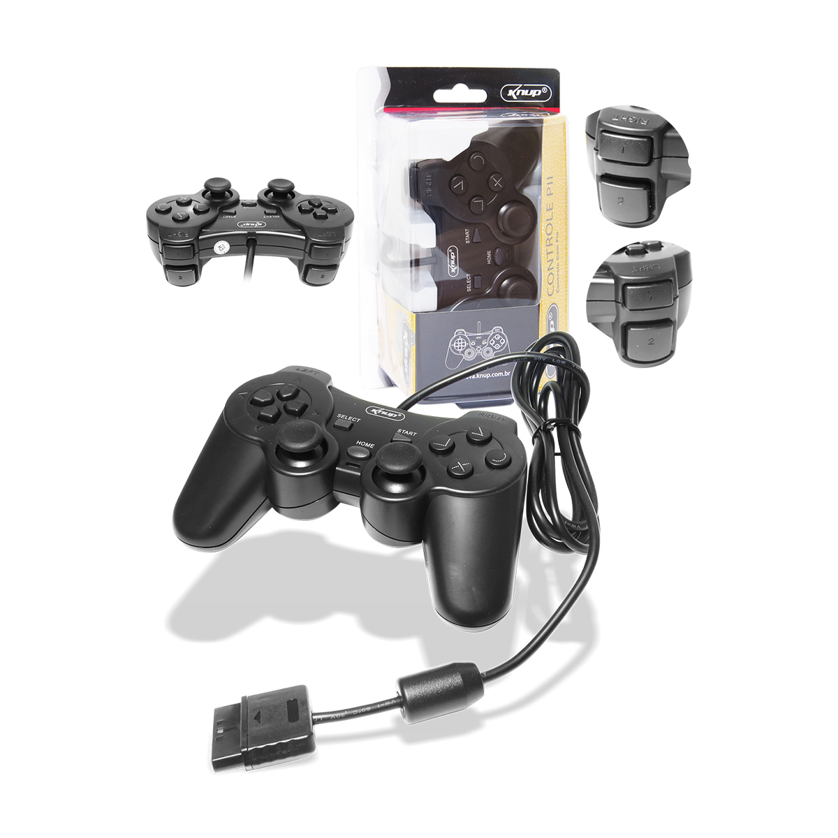 Controle Joystick para PS2 DualShock com Fio KNUP - KP-GM014