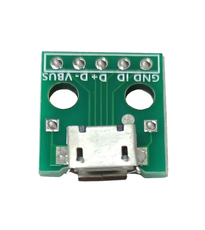 5x mini presa USB 2.0 femmina da saldare - connettore per circuito stampato PCB - presa 5 poli pin - Adaptout marca francese