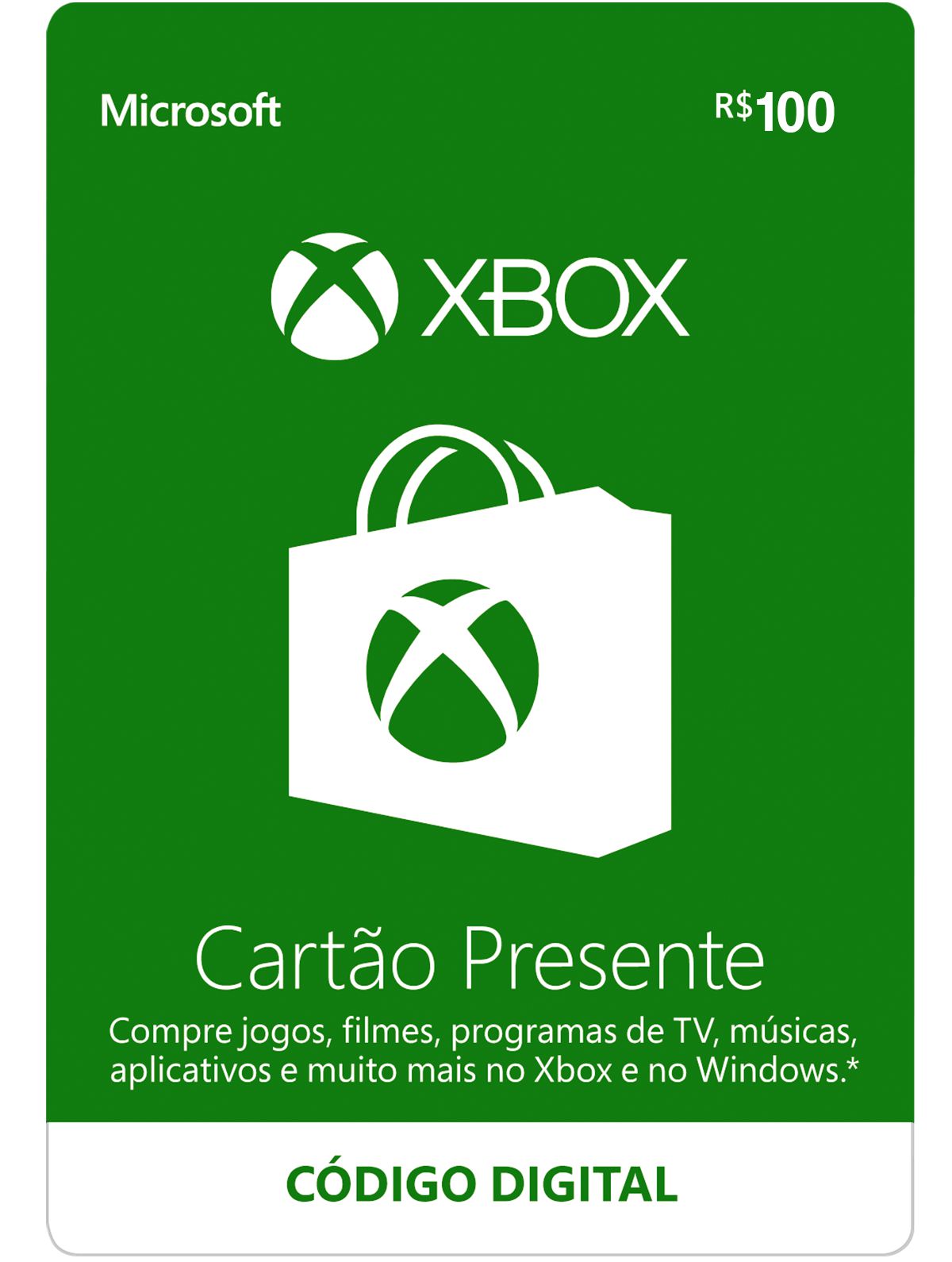 Cartao xbox one jogos musica filme