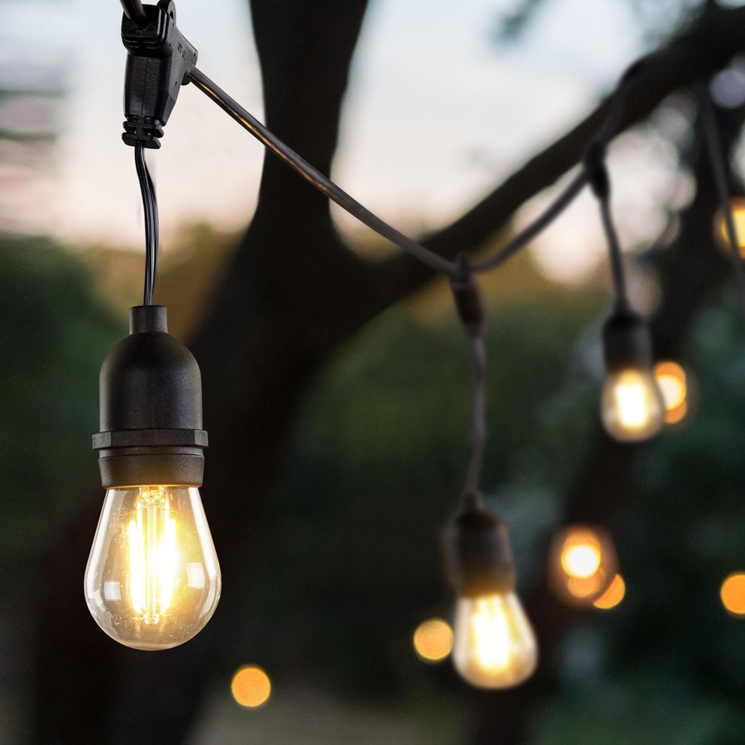 Varal de Luzes Solar Cordão Externo 8 Lâmpadas LED Filamento Luz ...