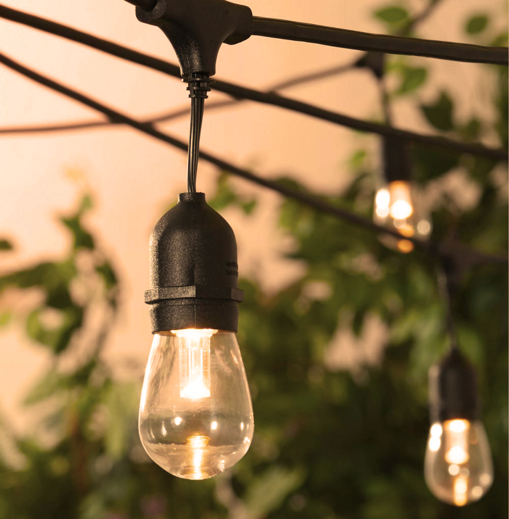 Varal de Luzes Área Externa 10 Metros com 20 Lâmpadas LED Âmbar 2400K ...