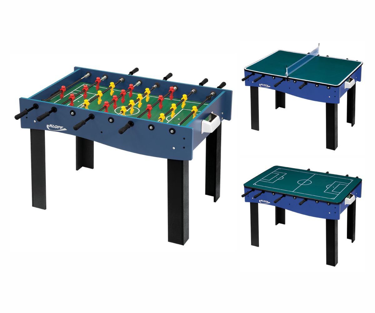 Mesa Multi Jogos 3 x 1 Pebolim, Ping Pong e Futebol de Botão Klopf 1058  Galera - Estilo Esportivo