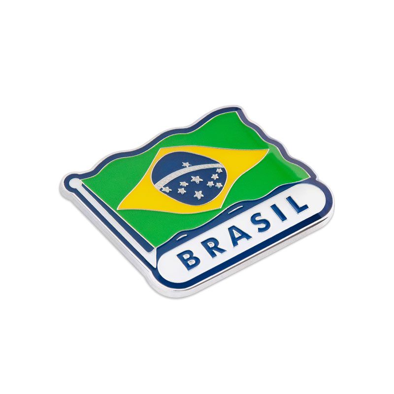 Imã de geladeira de metal bandeira - Brasil - Brazilian Wave