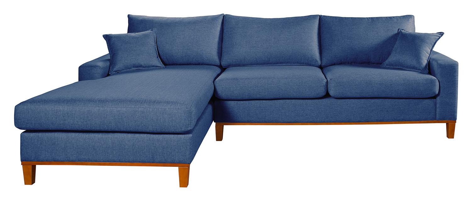 Sofá Califórnia 4 Lugares Living Chaise Esquerdo Azul - Zargo