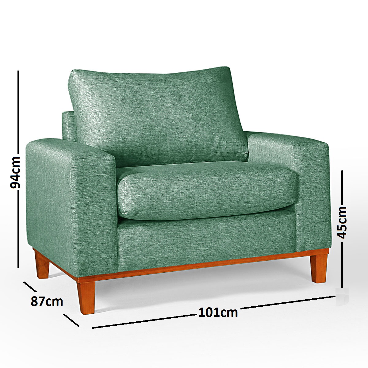 【IDEE】AO SOFA (2) Green Conjunto Sofá 3 Lugares Com 2 Poltronas em Linho Verde - Zargo
