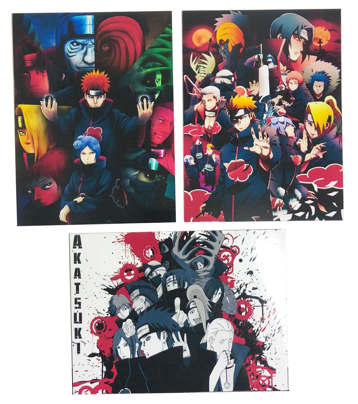 Placa Quadro Decorativo Nuvem Akatsuki Simbolo Anime Naruto Logo Madeira  MDF Com Fita Dupla Face Adesiva Preto Fosco