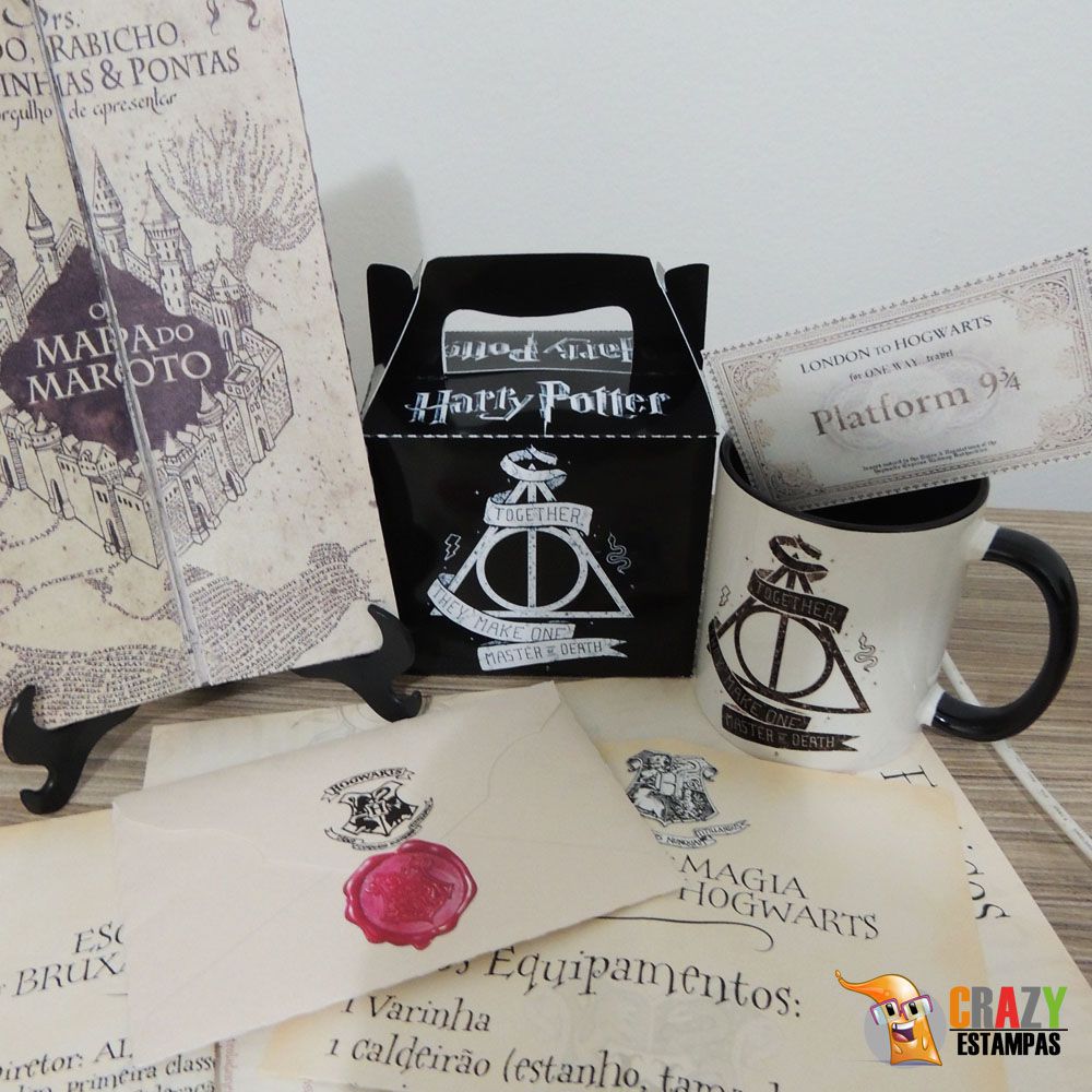 Varinha Harry Potter + Carta + Mapa + Bilhete + Feitiços - Loja Pluk