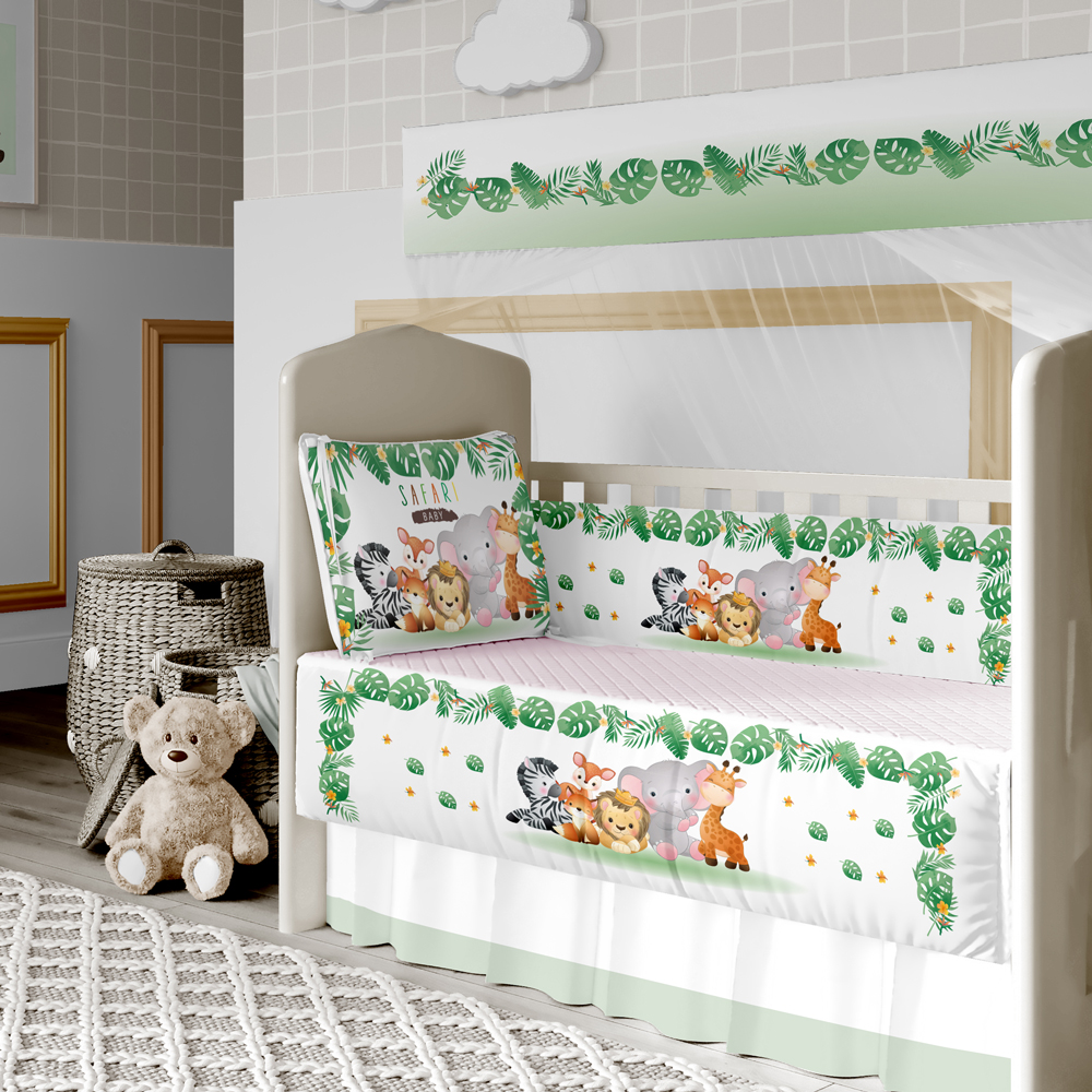 quarto de bebe safari com cortinas