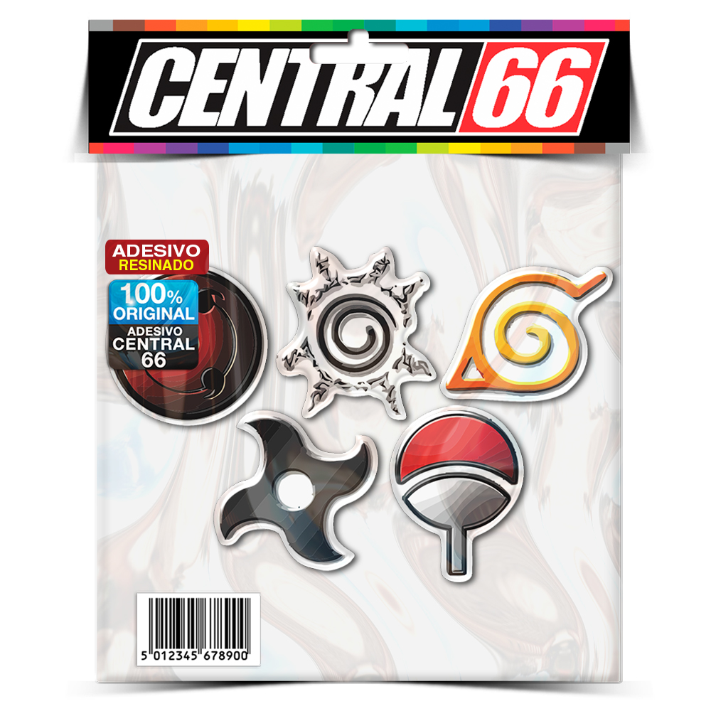 Adesivo Resinado Desenho Naruto - Simbolos - Central 66