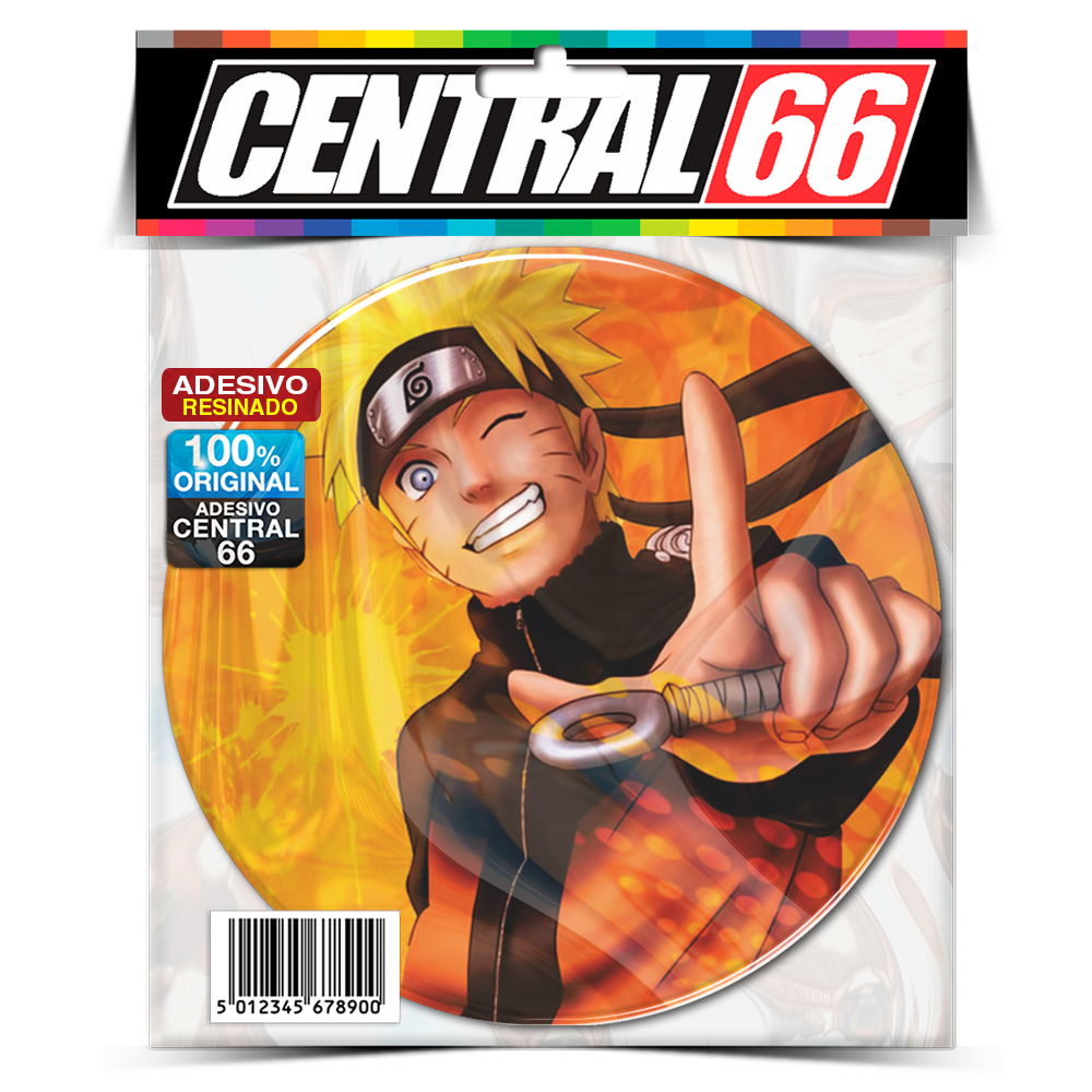 Adesivo Resinado Desenho Naruto - Correndo Capa Vermelha - Central 66