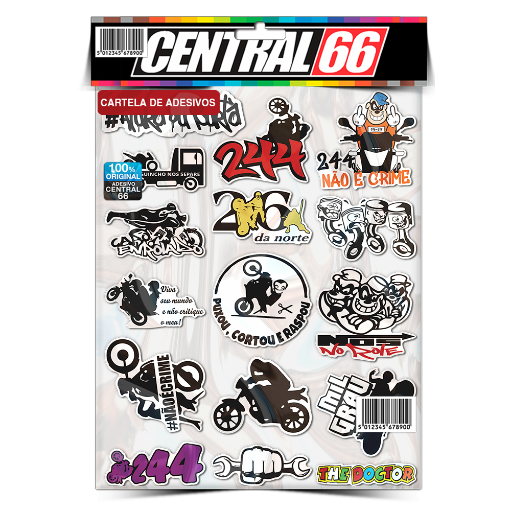 CARTELA 04 Adesivos Tuning Individual Stickers Moto Carro Bike