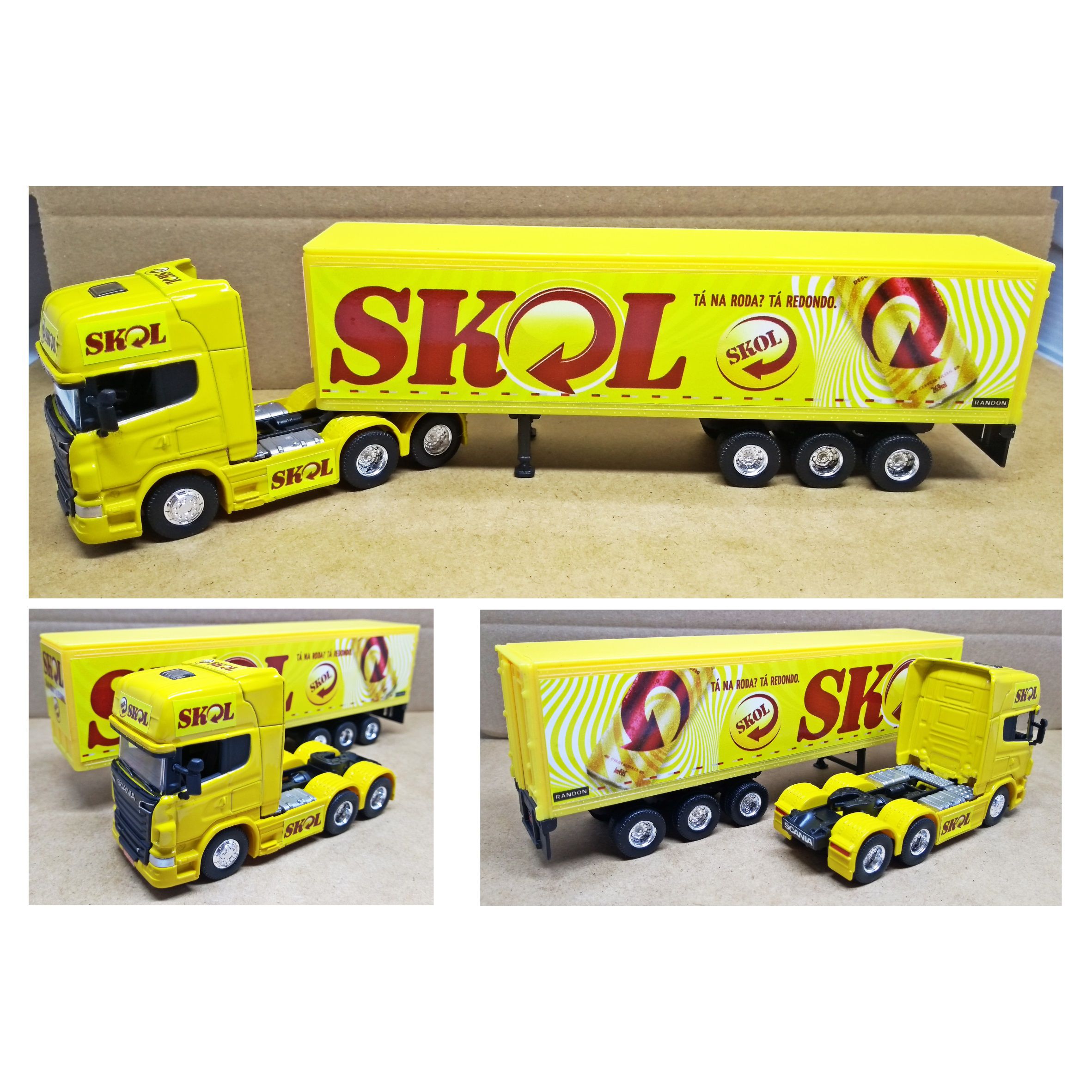 Miniatura Caminhão Scania V8 R730 Carreta Baú Escala 1-64