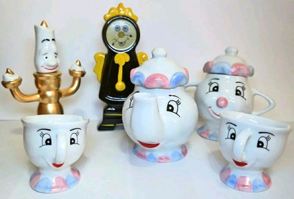 Conjunto de xícaras e bule de porcelana para chá ou café 15 peças