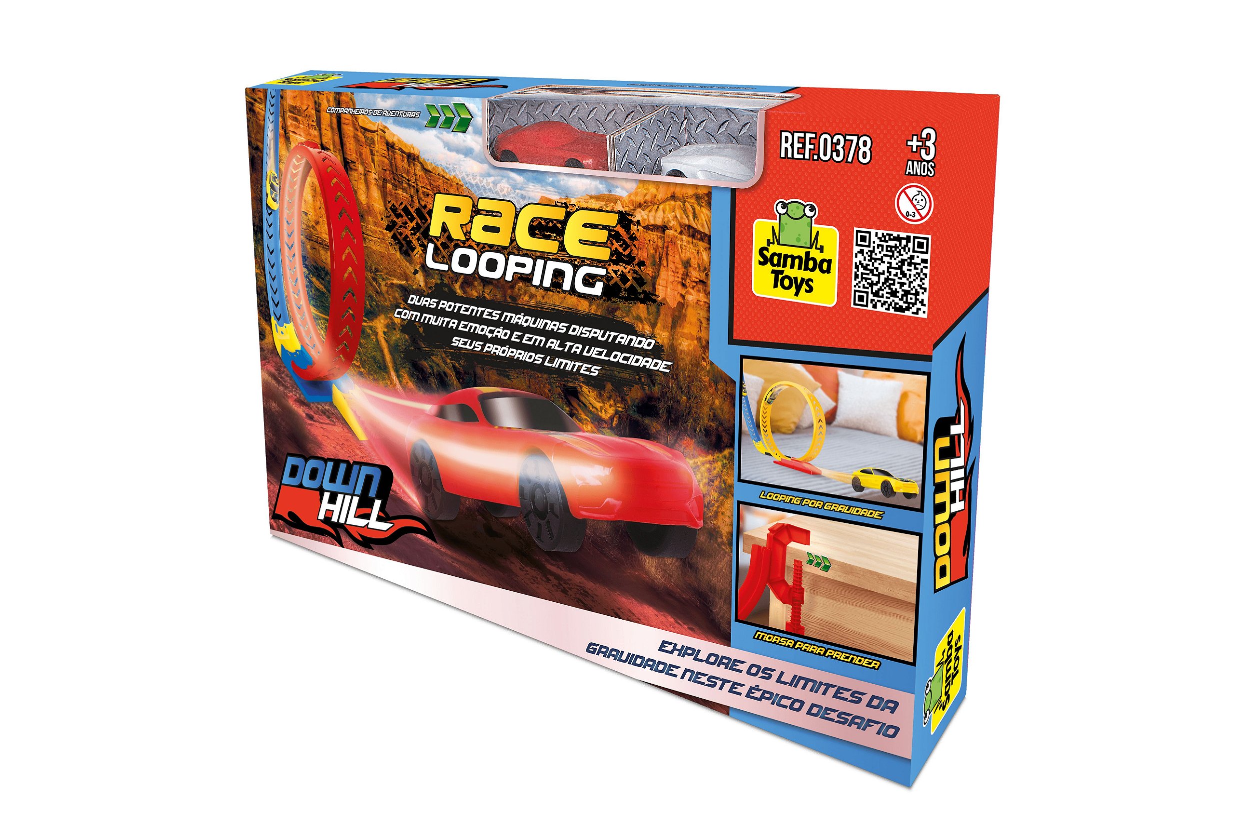 Conjunto de montanha-russa acrobática de pista de corrida de rotação de 360°  - Conjunto de jogos de veículos coloridos com 2 carros de liga leve Mini  Racer e pista para crianças de