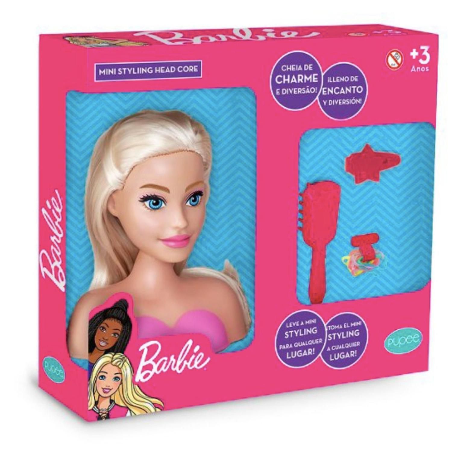 Mini Barbie Styling Head Core 15Cm 1296 Pupee - TudodeFerramentas