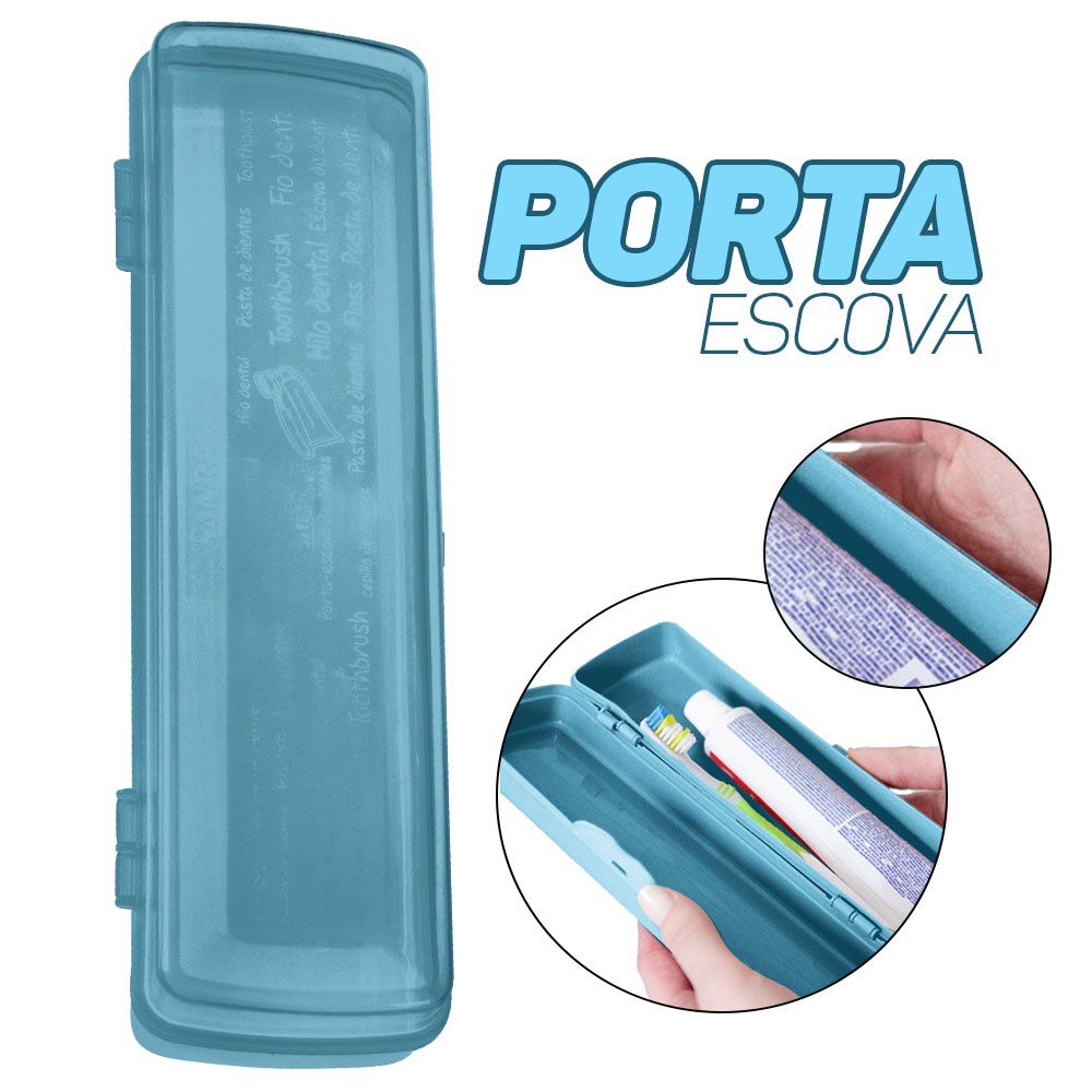 Porta de Escovas de Dentes e Pasta 23x6x4 Cm Azul - TudodeFerramentas ...