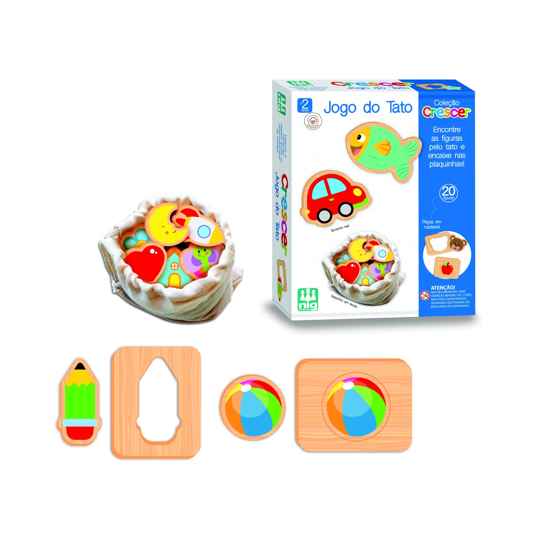 Jogo de Madeira Coleção Crescer Cadê o Bicho Brinquedo Educativo