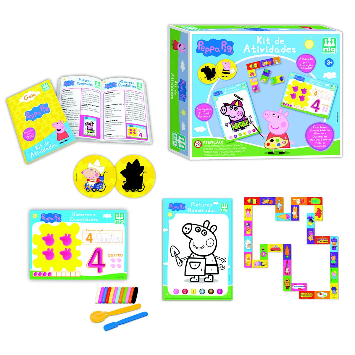 Kit de Atividade Jogo da Memória Pintura Dominó Peppa Pig Brinquedo  Educação Infantil Lógica Presente - Nig 0527