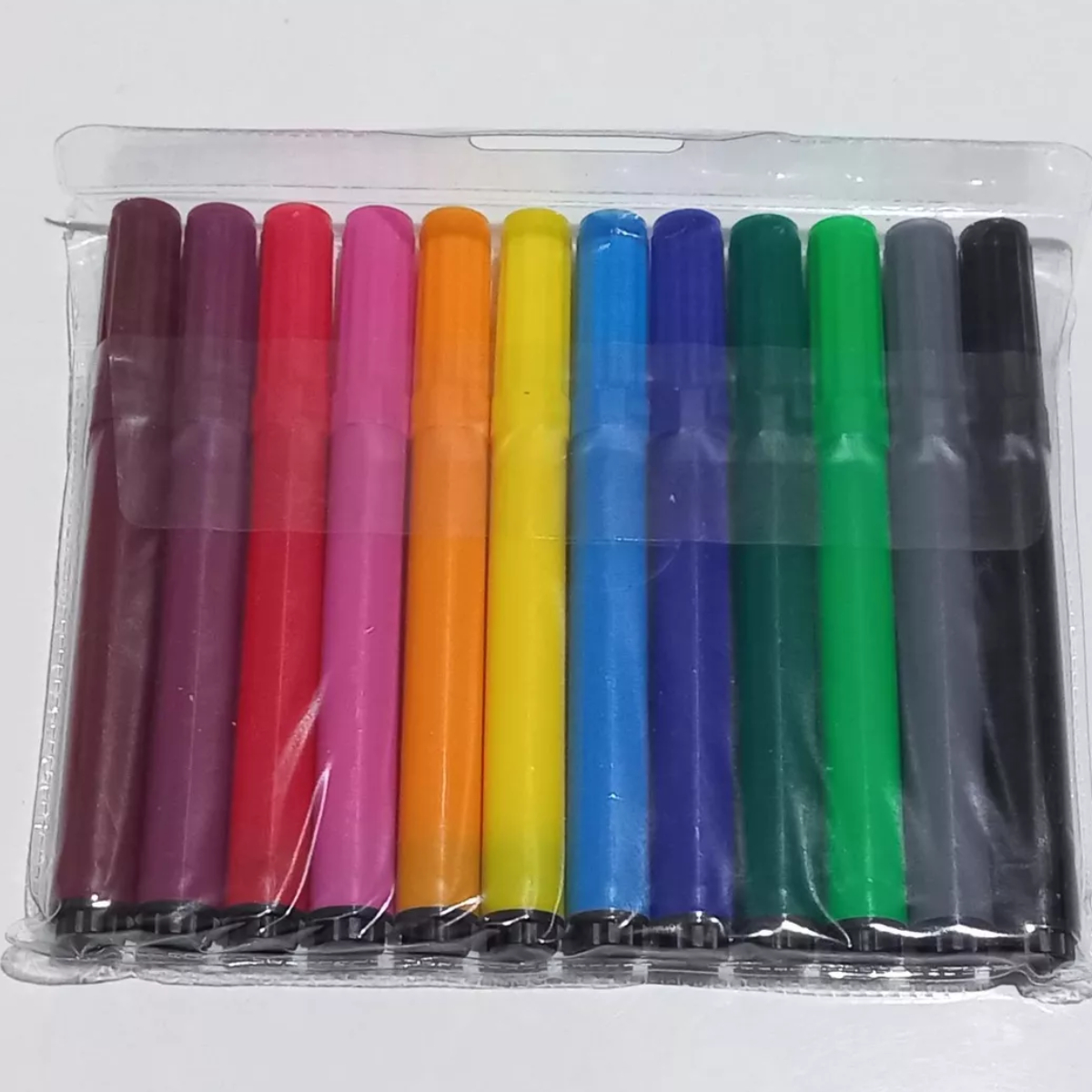 Canetinhas Coloridas Big Blister Grossa 12 Cores Lavável BRW ...
