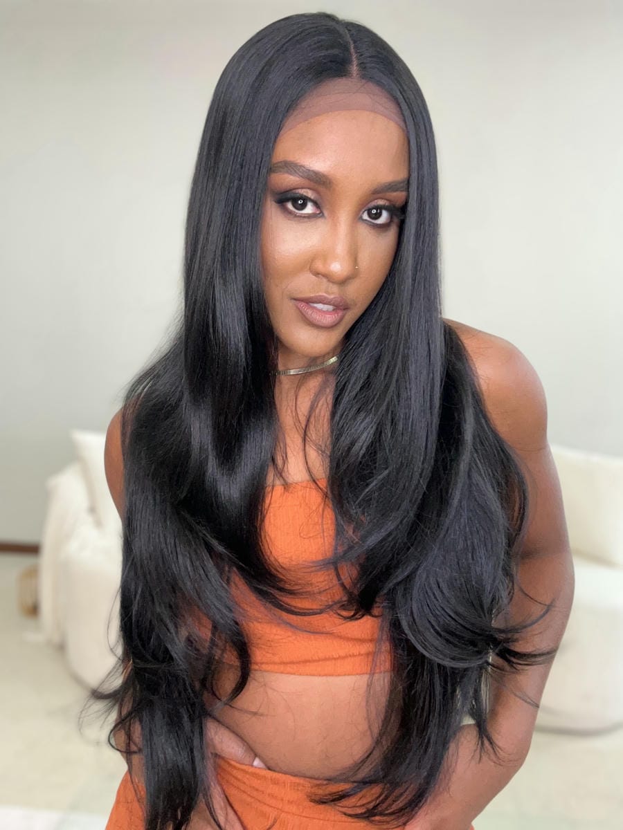 Lace Front Cida Black Preta 80cm Kira Perucas Loja de Lace Fronts Perucas e Acessorios