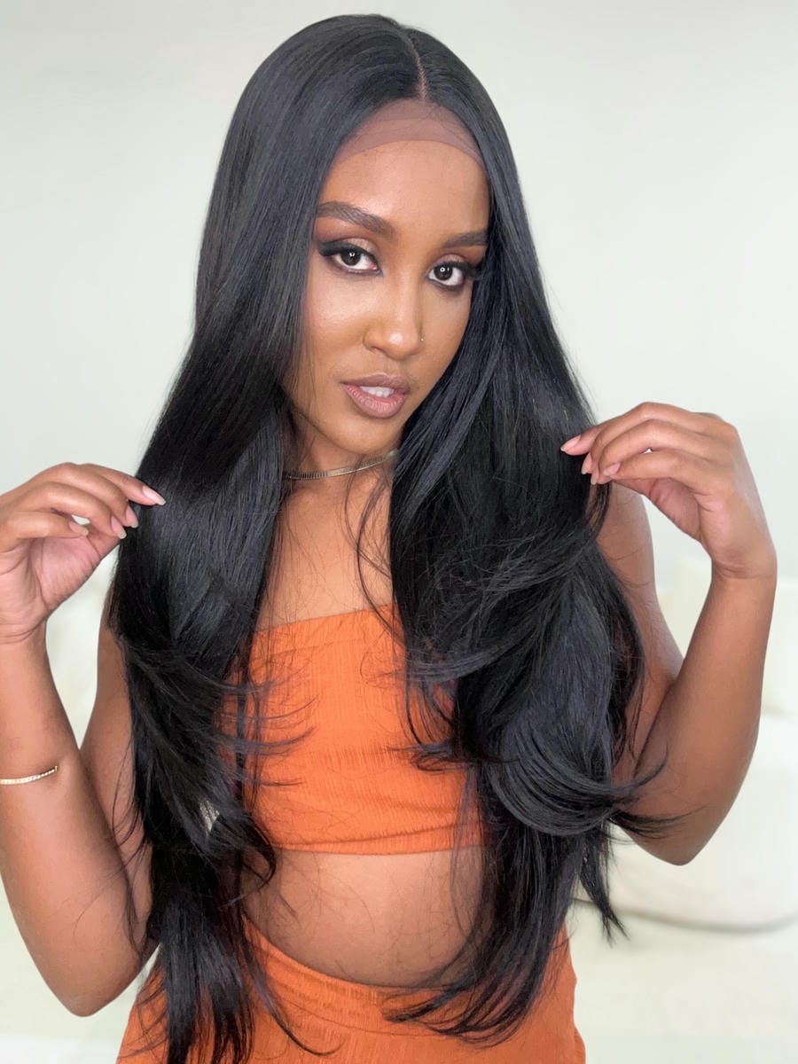 Lace Front Cida Black Preta 80cm Kira Perucas Loja de Lace Fronts Perucas e Acessorios