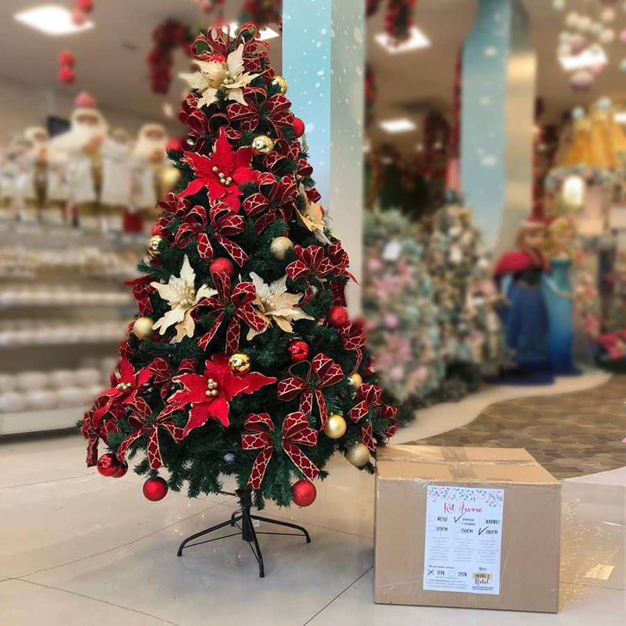 Kit Decoração Vermelho para Árvore de Natal 150cm - 01 unidade - Cromus  Natal - Rizzo Embalagens - Rizzo Embalagens