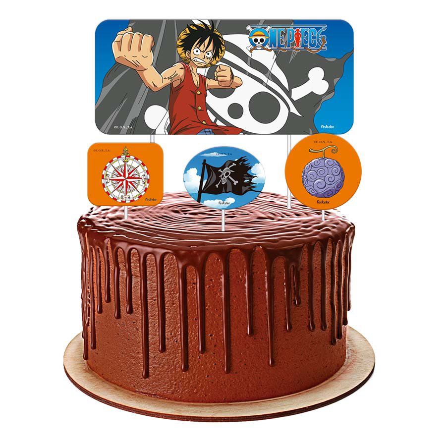 One Piece Luffy festa de aniversário topo de bolo design grátis