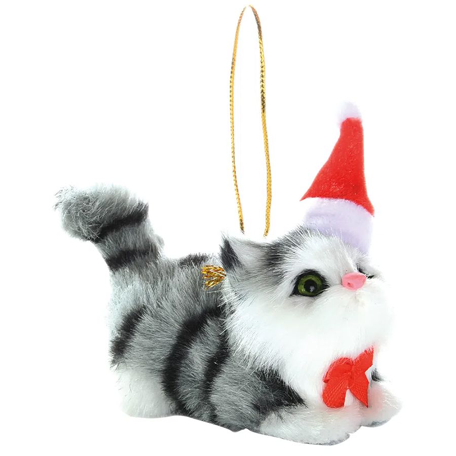 Páginas para colorir de gatos de Natal, folhas fáceis e