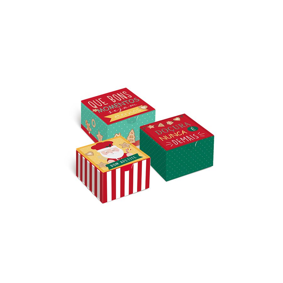 Caixa com Blister para 6 doces + Quebra Cabeça Natal (10 unidades)