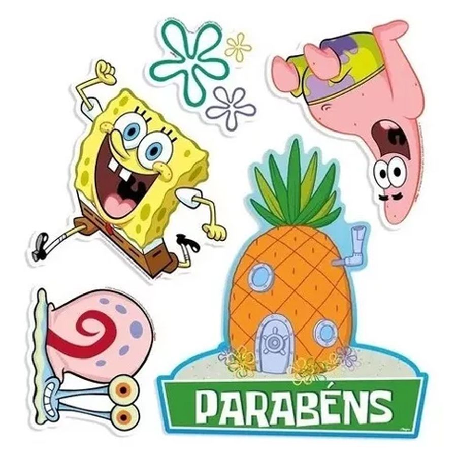 Topo de Bolo - Bob Esponja - 5 unidades - Regina - Rizzo - Rizzo