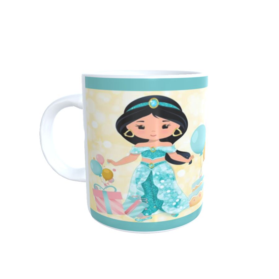 Caneca de Porcelana Personalizável c/ Nome Princesa Jasmine - 1