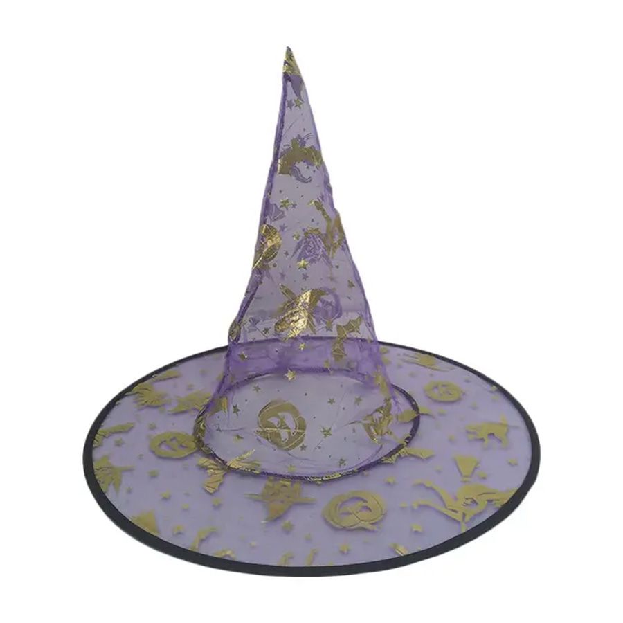 Chapéu Cinto da Bruxa Halloween - Roxo - 1 unidade - Cromus