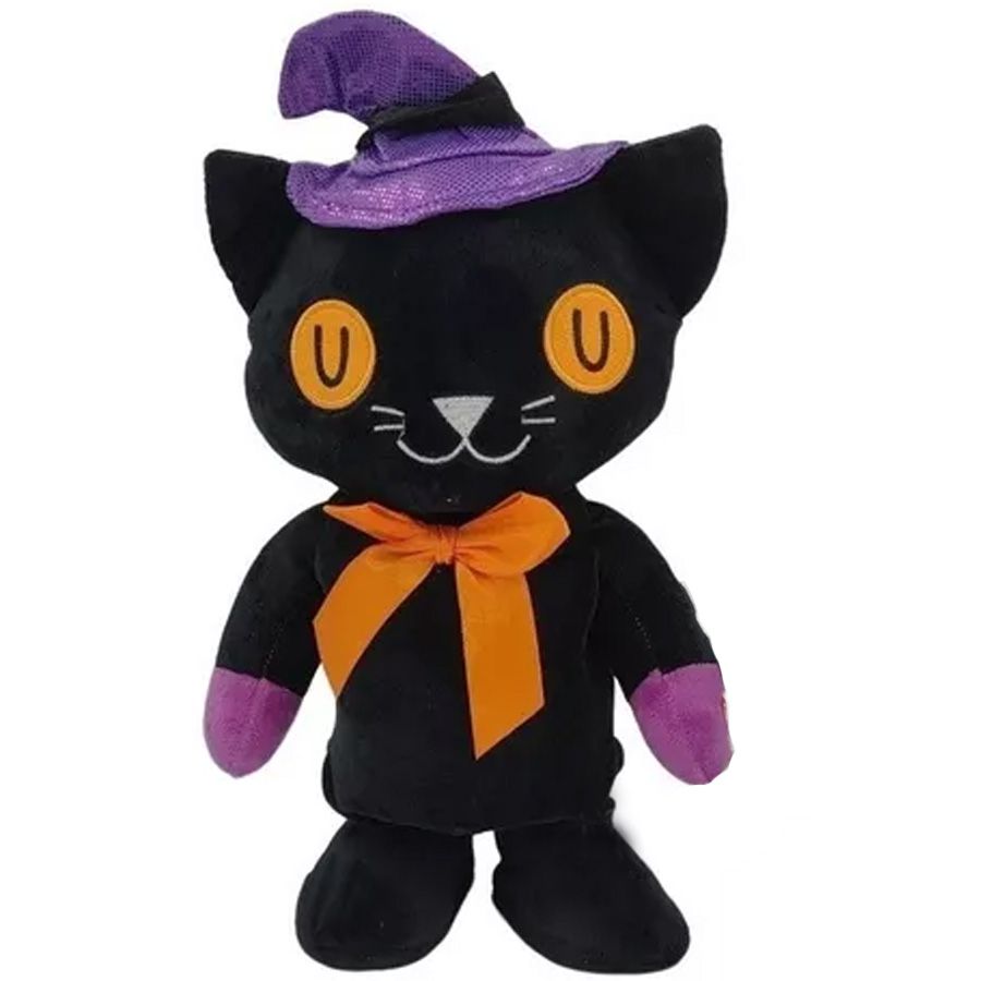 Balde Gato Preto Decoração Halloween C/ Tampa E Alça Enfeite