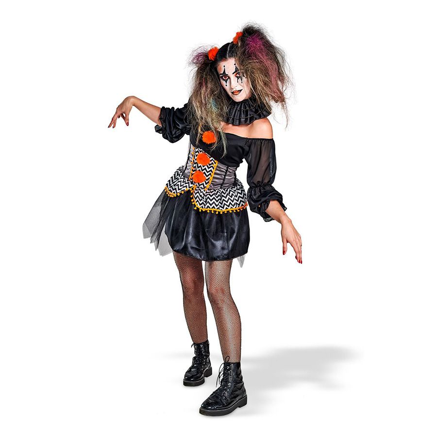 Fantasia de Palhaça Circo Feminino Vestido Halloween Cosplay Adulto Carnaval  Palhacinha Festa Fantasia Luxo - Fantasias do Ó