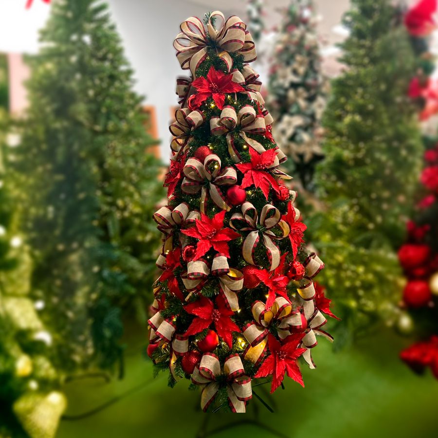 Kit Decoração Vermelho para Árvore de Natal 150cm - 01 unidade - Cromus  Natal - Rizzo Embalagens - Rizzo Embalagens