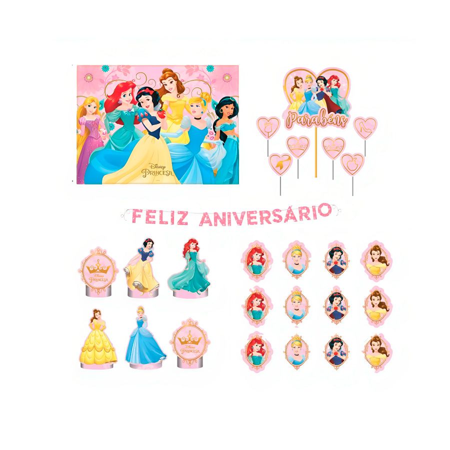 Kit Festa Fácil Ariel Decoração Aniversário Completo 39 Pcs